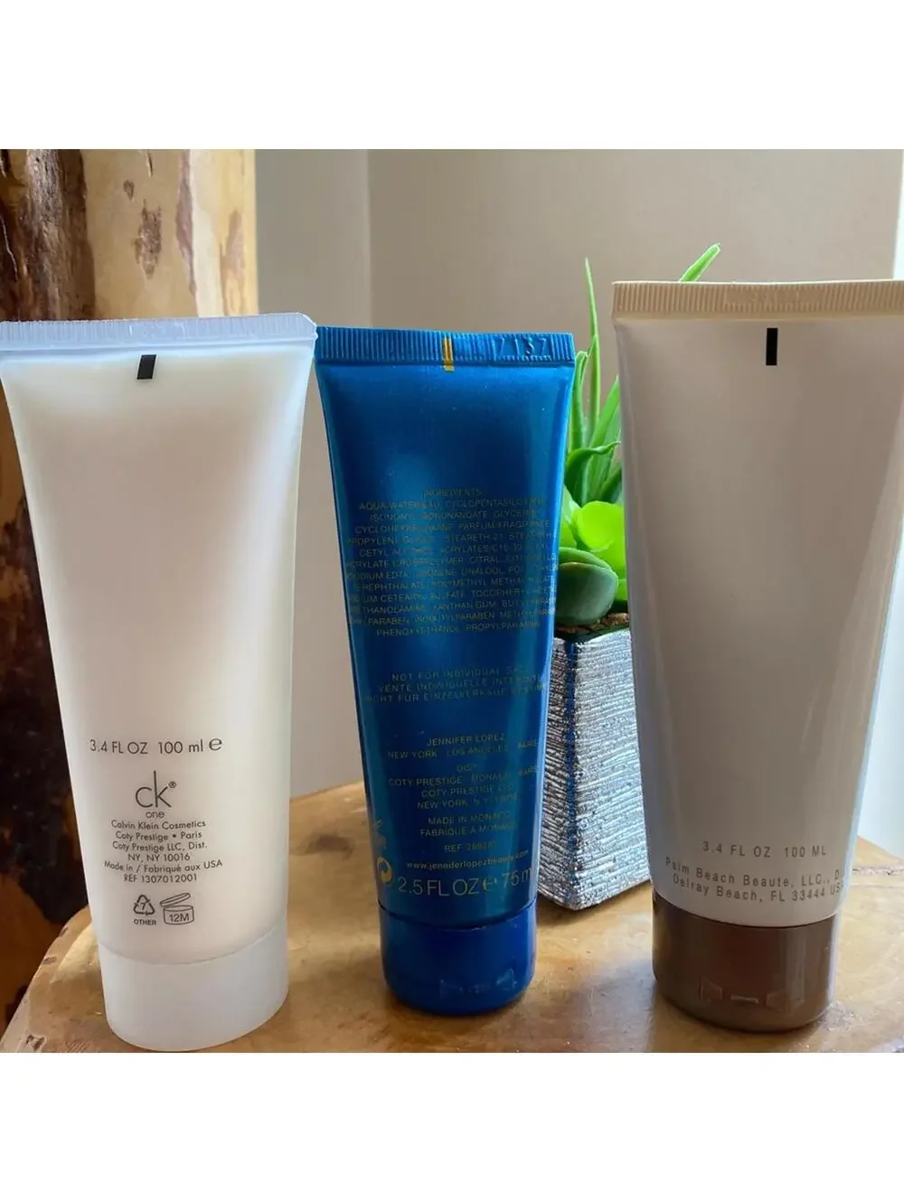 Set of 3 Body Lotions and Shower Gel by Calvin Klein, JLo, &
